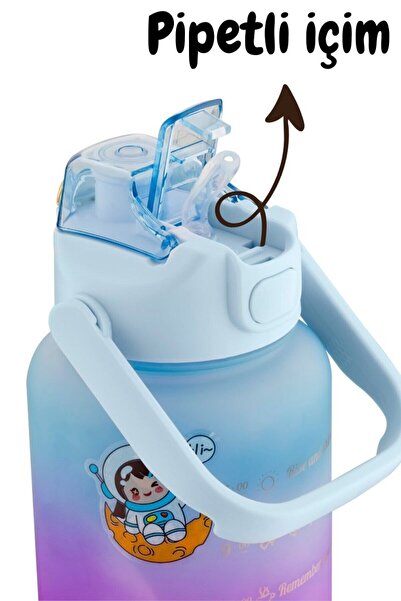 Comprox Premium Bpa Içermez 2li Motivasyonel 2 Litre Su matarası + 750ml Matara Su Matarası,Su Şişesi,suluk