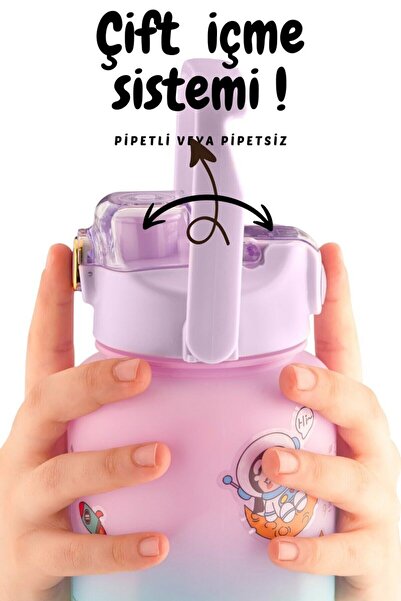 Comprox Premium Bpa Free 2-Piece Motivational 2-Liter Water Flask + 750ml Water Flask, Water Bottle, Water Bottle