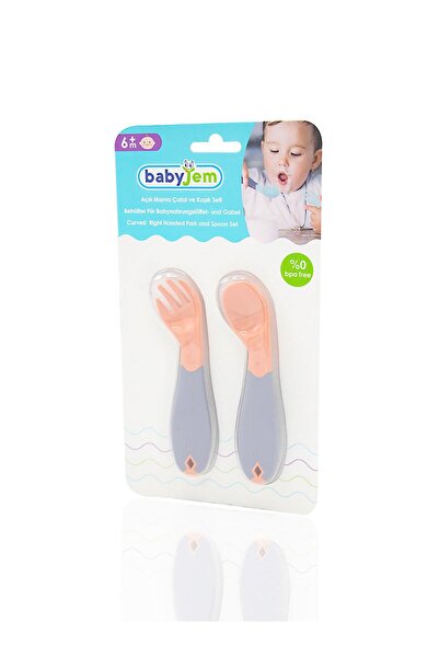 Babyjem Angled Spoon Fork Set Dried Rose