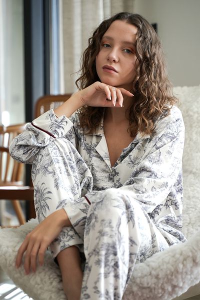 Mita Concept Velvet Shirt Pajama Set