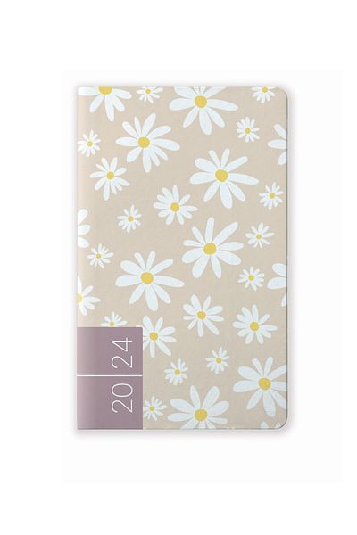Gıpta 2024 139-MFK Maximini 13X21 Κλωστή Ραμμένο Flexi Cover Daily Cream Agenda