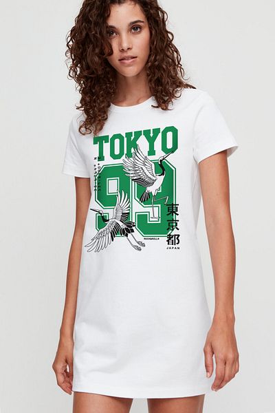 ROCKANDROLL Tokyo 99 Λευκό κοντομάνικο χτενισμένο βαμβακερό γυναικείο μπλουζάκι Ρούχα