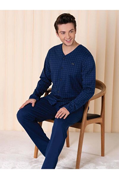 Over Sleep by Poleren Over Sleep 601 Erkek Pamuk Yazlık Büyük Beden Pijama Takım