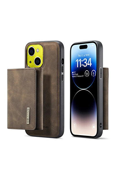 Merwish İphone 14 Plus Ve 15 Plus Uyumlu Suni Deri Manyetik Cüzdanlı Ayrılabi...