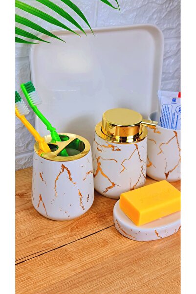 behila Σετ μπάνιου από πορσελάνη Marita 5 τεμαχίων Λευκό