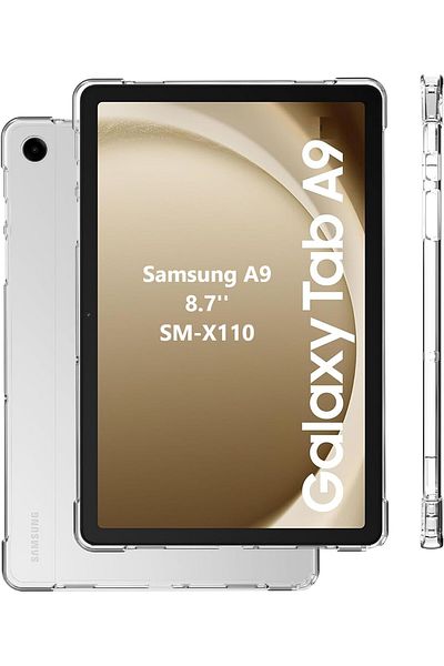 TEKNETSTORE Samsung Galaxy Tab A9 8.7'' Inch Tablet Compatible Silicone Case with Transparent Corner Protection Sm-x110