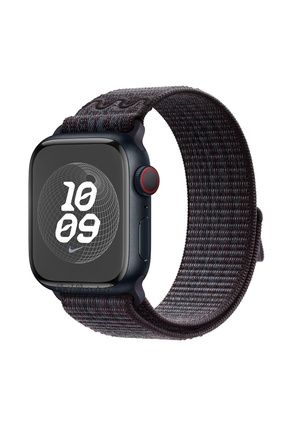 m.tk moveteck Apple Watch Series 9 GBS 45mm Uyumlu Nike Spor Loop Kordon Naylon Has r Orgu Siyah Mavi Fiyat Yorumlar Trendyol