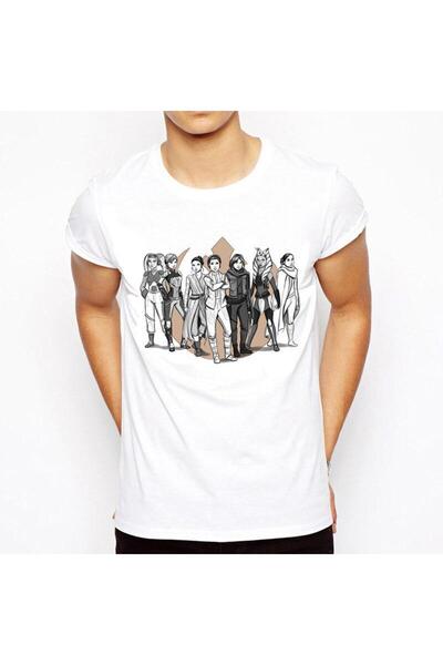 Vordevia Star Wars Štampano Strip T-shirt Robot