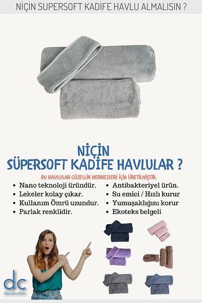 denizlicotton Supersoft Velvet Towel Set Special for Beauty Centers