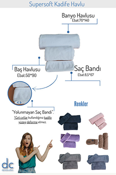 denizlicotton Набір суперм'яких оксамитових рушників для салонів краси