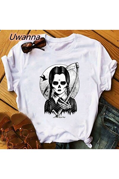 Vordevia Wednesday Addams Fashion Kratki Rukav T-shirt Mod47