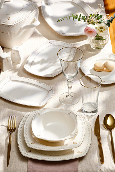 Emsan Belinda 60 Parça Yarım Kare 12 Kişilik Yemek Takımı