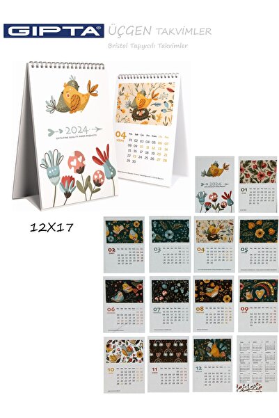 Gıpta My Bird 12x17 Bristol Üçgen Masa Takvimi