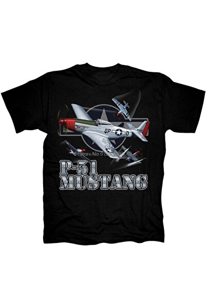 Vordevia P-51 Mustang avion, muška majica iz 1940-ih, borbeni avion iz Drugog...