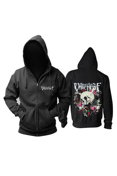 Vordevia Hanorac cu glugă cu fermoar Bullet For My Valentine Punk Rose