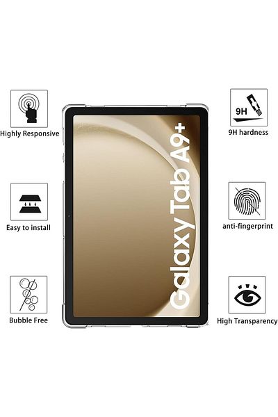 TEKNETSTORE Samsung Galaxy Tab A9 8.7'' Inch Tablet Compatible Silicone Case with Transparent Corner Protection Sm-x110