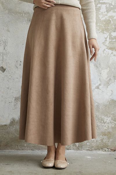 InStyle Fusta din piele intoarsa Elisha - Camel