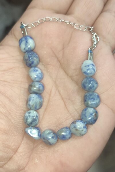 TAŞÇIZADE Sodalite Stone Slouchy Cut Natural Adjustable Natural Stone Bracelet