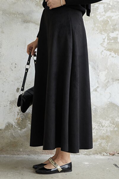 InStyle Elisha Suede Skirt - Black