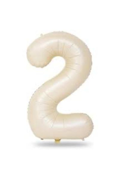 Çemrek Süs Parti Cream Foil 2 Balloons 34 inch 80 cm
