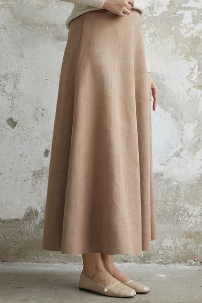 InStyle Fusta din piele intoarsa Elisha - Camel