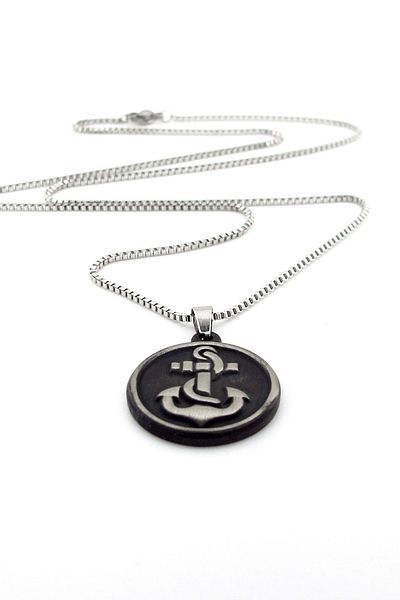 Solfera Anchor Rudder Sailor Marine Sailor Steel Men's Necklace Chain Q0685