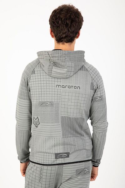 MARATON Regular Men's Hooded Long Sleeve Gray Tracksuit Top 825015