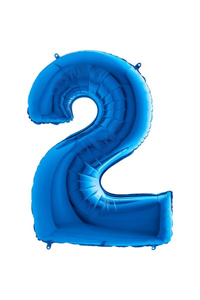 Çemrek Süs Parti Blue 2 Foil Balloons 40 inch 100 cm