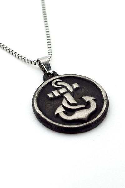 Solfera Anchor Rudder Sailor Marine Sailor Steel Men's Necklace Chain Q0685