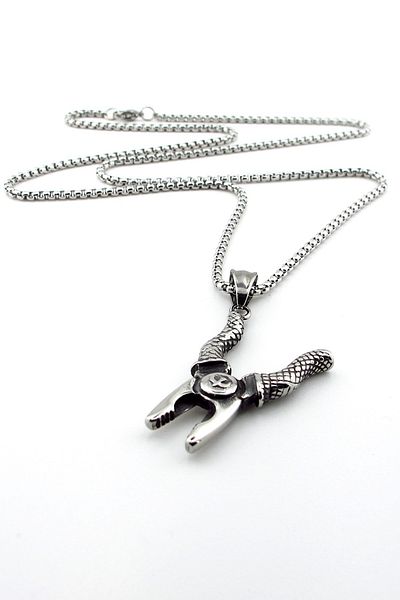 Solfera Pliers-Shaped Stainless Steel Men's Necklace Chain Q0722