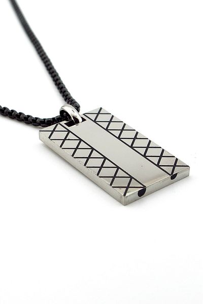 Solfera Shiny Plate Black Stainless Steel Men's Necklace Chain Q0715