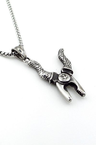 Solfera Pliers-Shaped Stainless Steel Men's Necklace Chain Q0722
