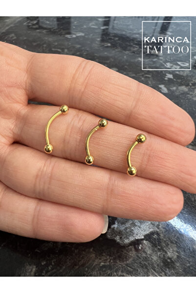 Karınca Piercing Gold Altın Rengi Kaş Piercingi Kulak Snug Helix Kıkırdak Daith Conch Rook Tragus Piercing