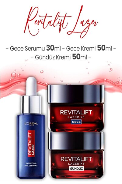L'Oreal Paris Revitalift Lazer Yaşlanma Karşıtı Bakım Seti 3