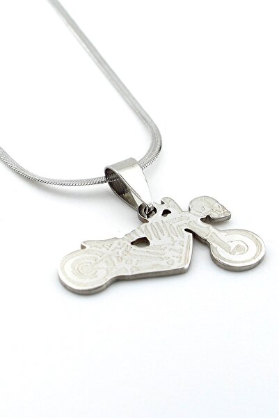 Solfera Ghost Rider Motorcycle Steel Necklace Q0692