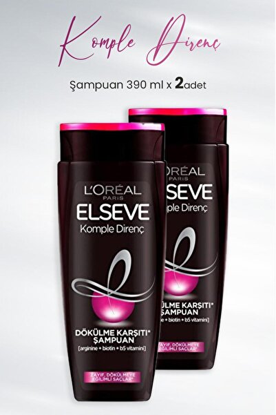ELSEVE Komple Direnç Dökülme Karşıtı Şampuan 390 ml X 2 Adet