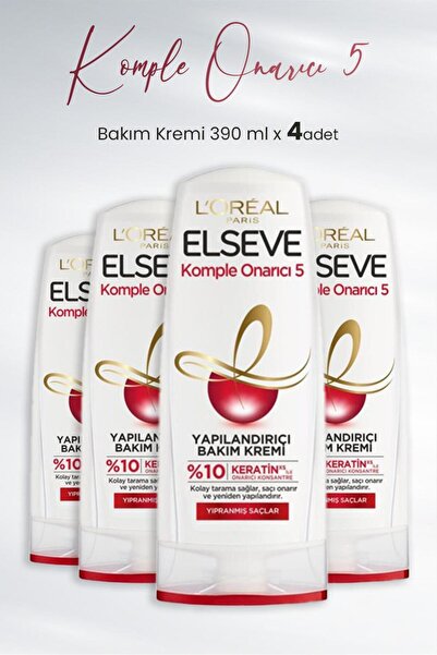 ELSEVE Komple Onarıcı 5 Yapılandırıcı Bakım Kremi 390 ml X 4 Adet