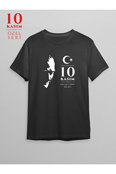 10 Kasım Atatürk'ü anma Gününe Özel Baskılı T-shirt %100 PAMUK