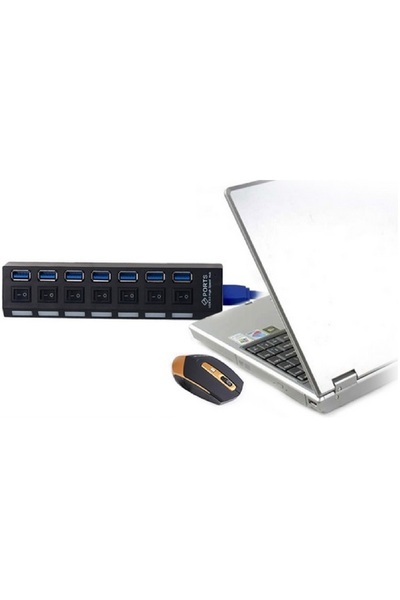 Genel Markalar 5258 7 Port Usb 3.0 2.0 Hub Anahtarlı Çoklayıcı Çoğaltıcı Switch