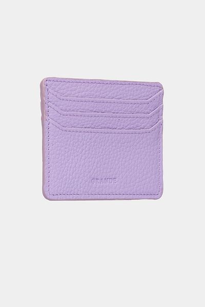 Grande 3633 Genuine Leather Super Thin Women's Men's Card Holder Lilac