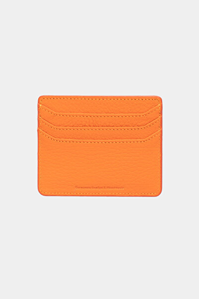 Grande 3633 Genuine Leather Super Thin Women Men Card Holder Orange