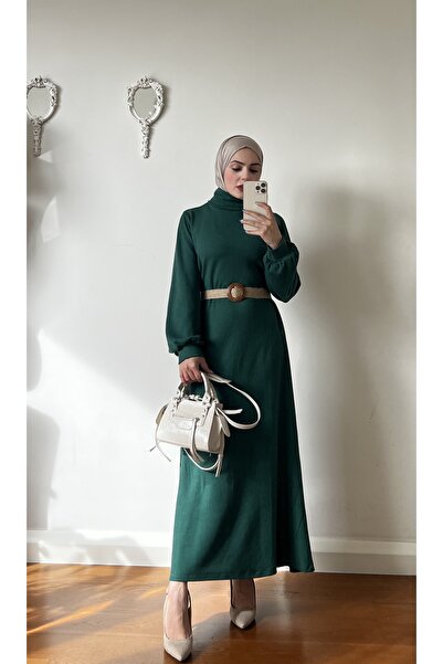 Esre Store Сукня з плетеним поясом, зелена