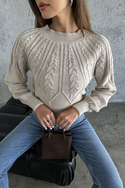 Nosia Hair Knit Patterned Designed Mink Knitwear Sweater