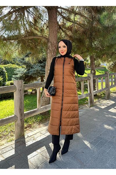 Doque Vestă sport lungă de iarnă pentru femei, umplută cu fibre matlasate, 50007
