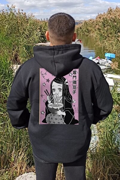 Vordevia Nezuko Design Štampano Zima Oversize kroj Sa kapuljačom Dukserica (s...