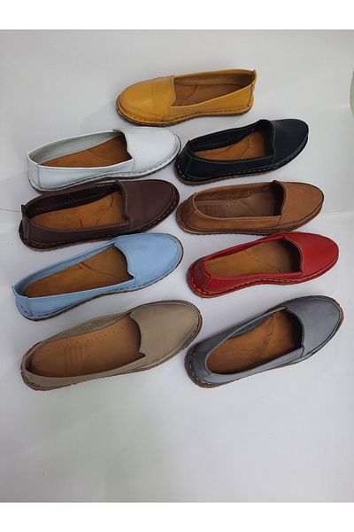 KAPAR 100% piele naturală și lucrat manual, model Daily Ballerina de culoare albă