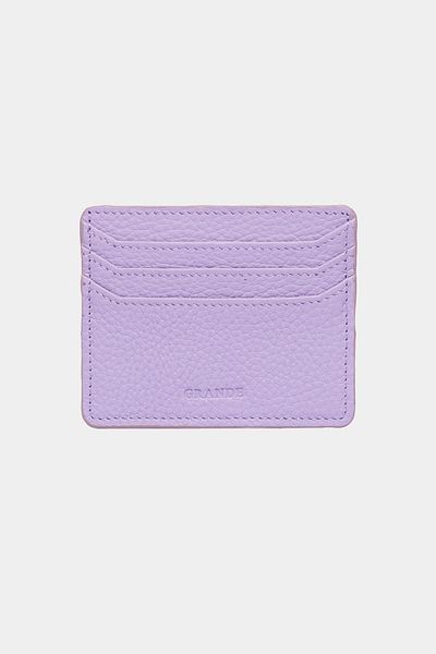 Grande 3633 Genuine Leather Super Thin Women's Men's Card Holder Lilac
