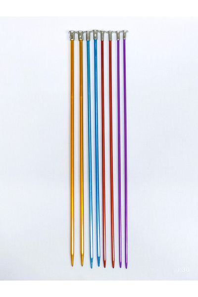 ATMACA TUHAFİYE Titanium Colored 4 Pieces Short Skewers Set - 25 cm (2.5-3-3.5-4No) Children's Skewers