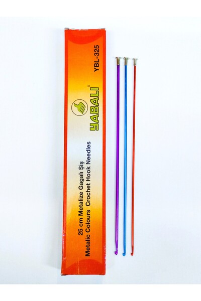 ATMACA TUHAFİYE Set scurt de croșetat cu ace tunisiene colorate 25 cm 2,5-3-3,5 numere 3 bucăți - ace cu cioc