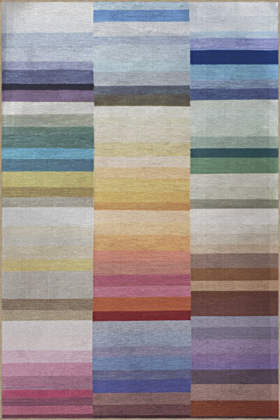 Rugs Modern Halı Multicolored Mixed Stripe Line Sectional Pattern Creative Mo...